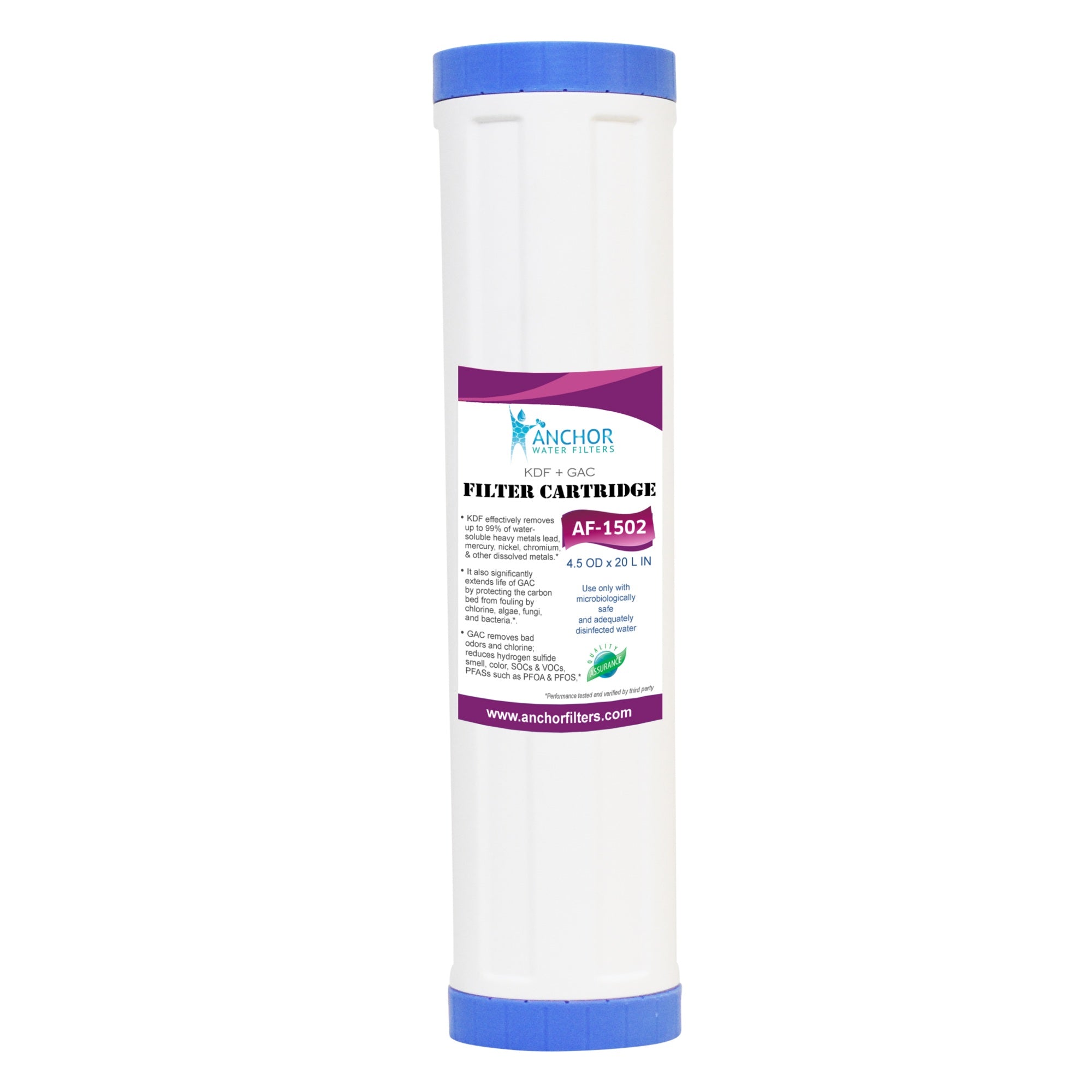 KDF + GAC  Replacement Cartridge for Whole House Systems, 4.5 x 20 in.