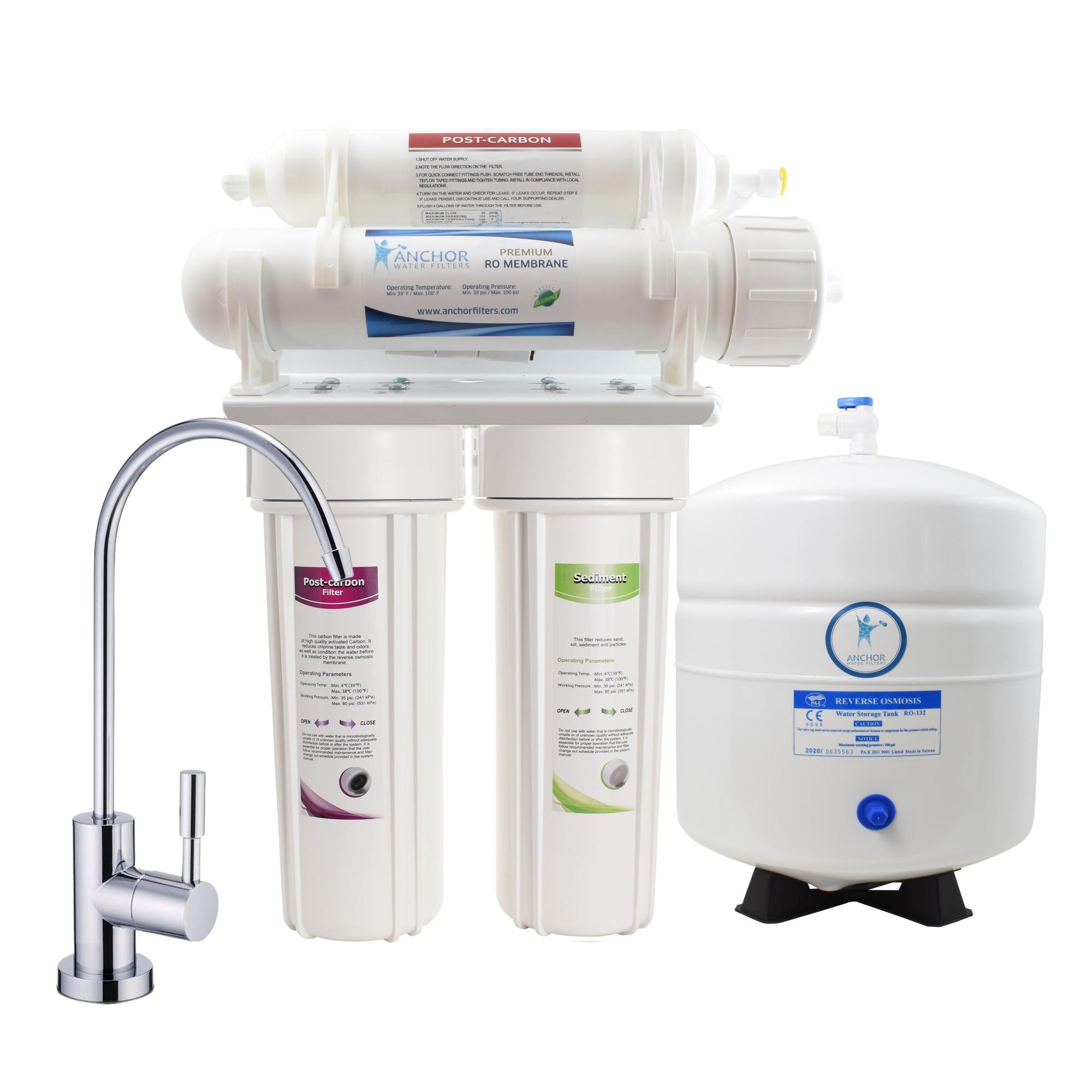 AF-5001 - 4-Stage Reverse Osmosis Water Purification Filter - 50 GPD