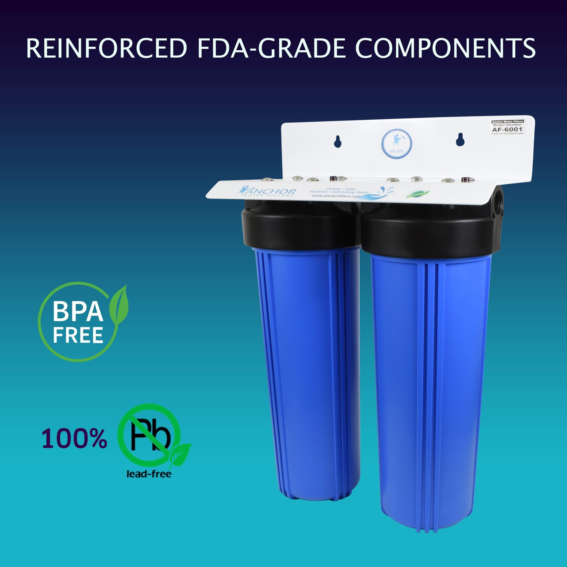 2-Stage Sediment and Carbon Block Whole House Water Filtration System, 4.5 x 20 in.