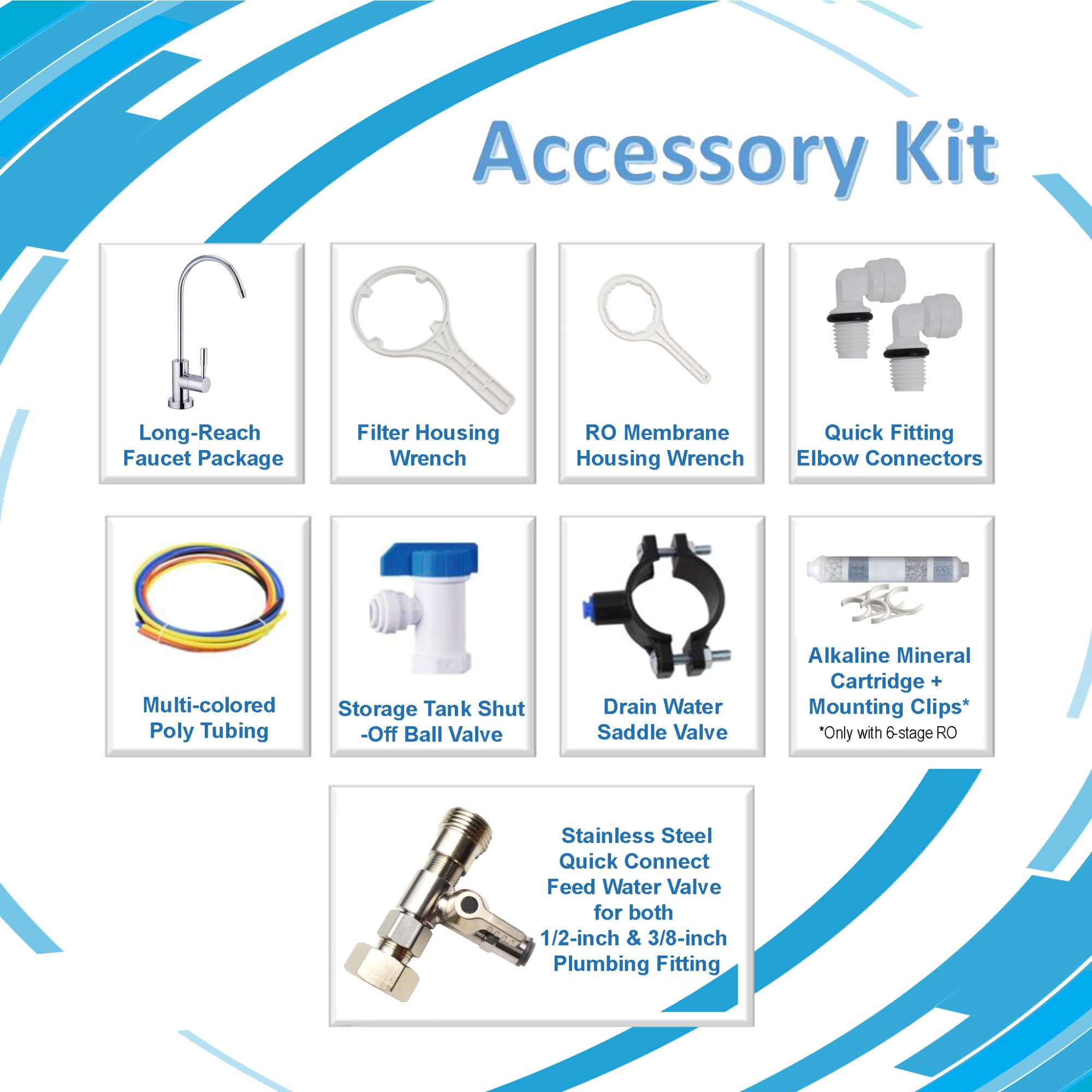 Anchor Ultra 6-Stage Alkaline Mineral pH+ Reverse Osmosis Water Purification Filter System - 100 GPD - NSF Filters