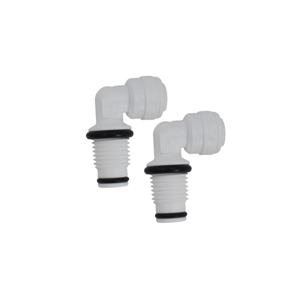 Male Elbow with Double Seal O-rings - 1/4" Quick connect - 2pk